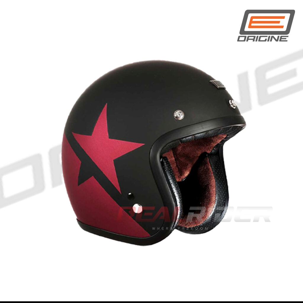 Star Rider Helmet ORIGINE PRIMO JET HELMETS STAR MATT RED/BLACK - REALRIDER